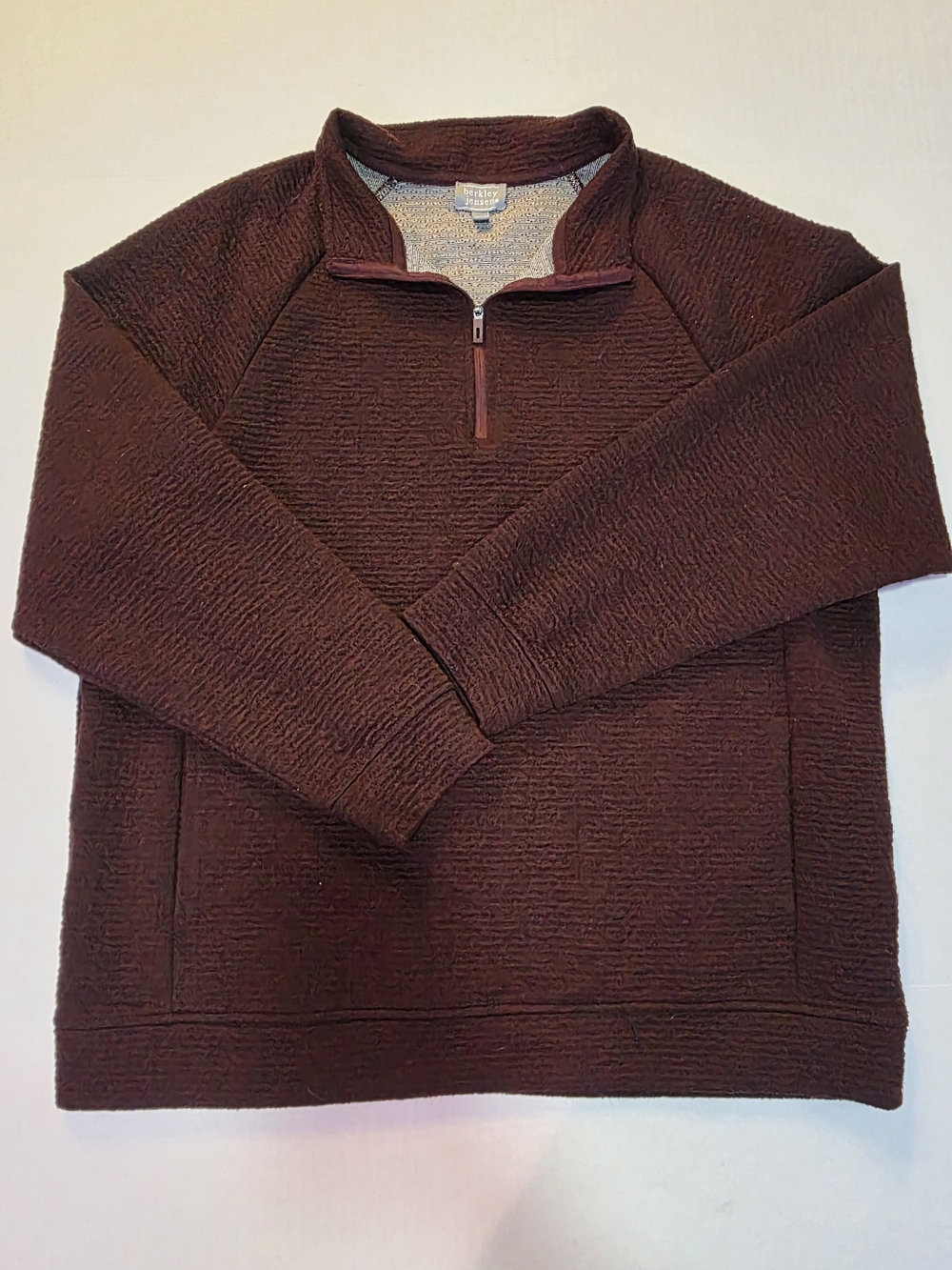 Men's Half-Zip Textured Sweater - Brown